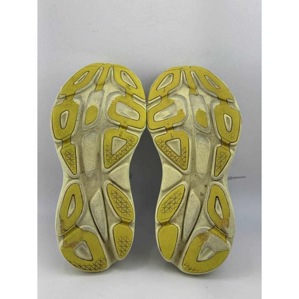 Hoka One One Bondi 8 Women's Shoes White Gray Yellow Running Jogging Size 8B - Picture 9 of 10